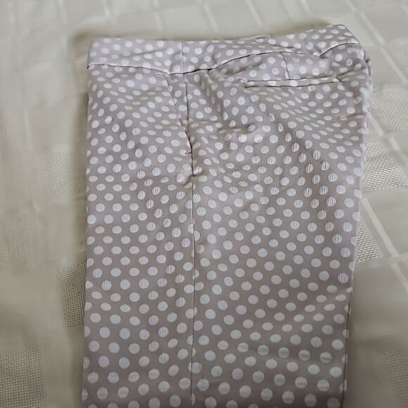 Banana Republic Women's Jacquard Polka Dot Ankle Pants Cream & White Size 2 - Picture 16 of 16